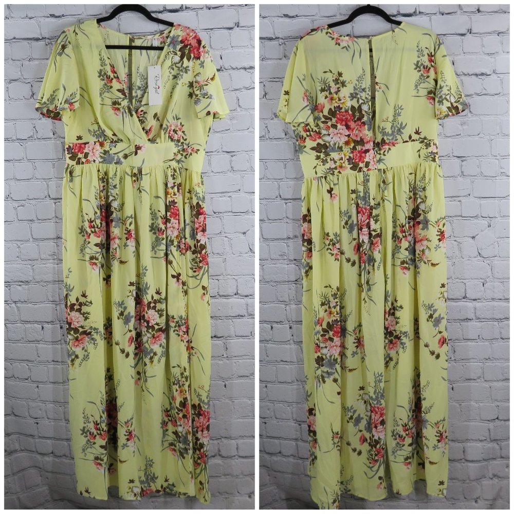 NWT - Women's V-Neck Short Sleeve Maxi Dress
